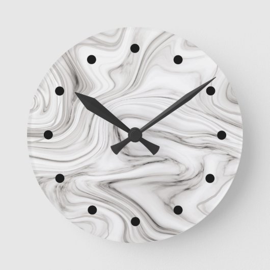 Grey Tone Marble Style Digital Art Pattern Ronde Klok (Voorkant)
