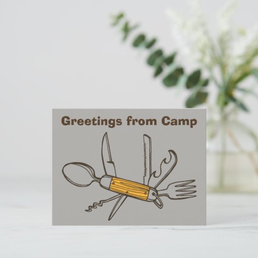 Grey Tool Salutations de Camp Carte Postale (Debout devant)