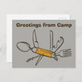 Grey Tool Salutations de Camp Carte Postale (Devant / Derrière)