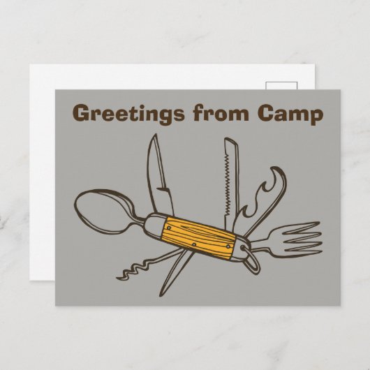 Grey Tool Salutations de Camp Carte Postale (Devant / Derrière)