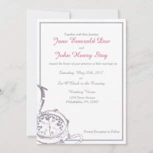 Grey Travel Compass bruiloft uitnodiging