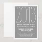 Grey Trendy 2013 Graduation Invitation (Devant / Derrière)