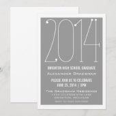 Grey Trendy 2014 Graduation Invitation (Devant / Derrière)