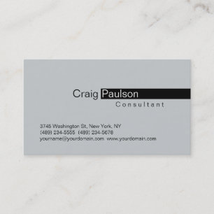 Grey Trendy Black Stripe Consultant Visitekaartje