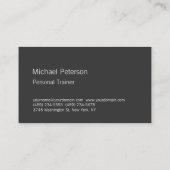 Grey Trendy Personal Trainer Fitness Carte de visi (Dos)