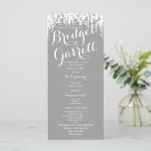 Grey Twinkle Lights Wedding Program Programma (Staand voorkant)
