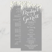 Grey Twinkle Lights Wedding Program Programma (Voorkant / Achterkant)
