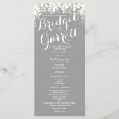 Grey Twinkle Lights Wedding Program Programma (Voorkant)