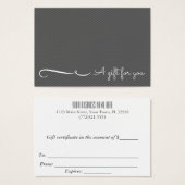 Grey Un Cadeau Pour Vous Cartes de visite (Devant & derrière)