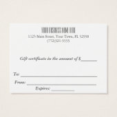 Grey Un Cadeau Pour Vous Cartes de visite (Dos)