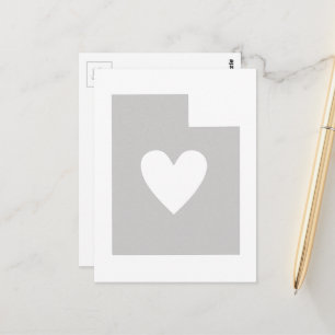 Grey Utah Shape met Heart Grey Utahan Love Adore Briefkaart