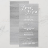 Grey Waterverf bruiloft receptie menu (Voorkant / Achterkant)