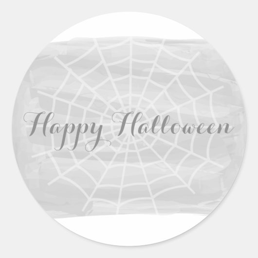 Grey Waterverf Spider Web Halloween Stickers (Voorkant)