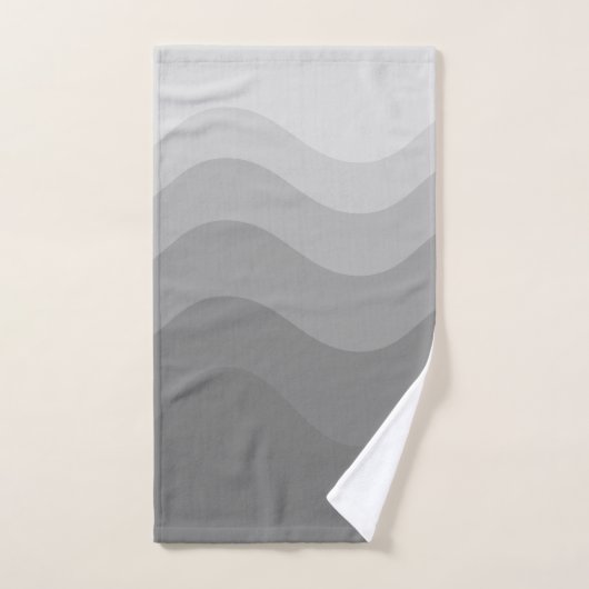 Grey Wavey Stripe Modern Bad Handdoek (Handdoek)