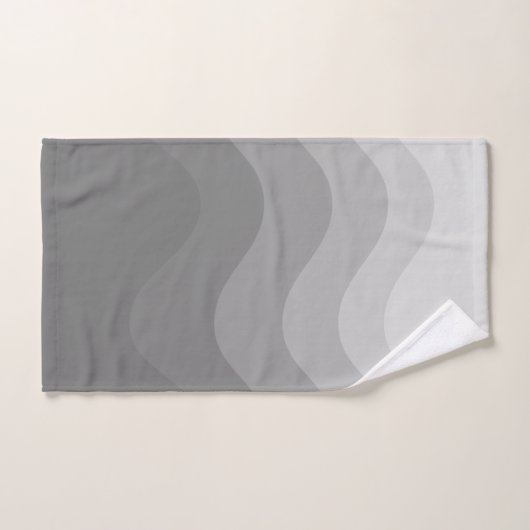 Grey Wavey Stripe Modern Bad Handdoek (Handdoek)