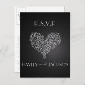 Grey Wedding RSVP briefkaarten "Met Liefde" (Voorkant / Achterkant)