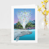 Grey Whale Birthday Kaart (Gele Bloem)