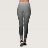 Grey White Black Houndstooth Check Ombre Leggings (Achterkant)
