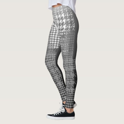 Grey White Black Houndstooth Check Ombre Leggings (Links)