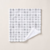 Grey White Plaid Stripes  (Gant de toilette)