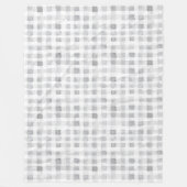 Grey White Plaid Stripes Fleece Deken (Voorkant)