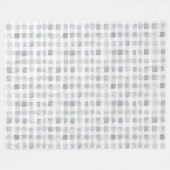 Grey White Plaid Stripes Fleece Deken (Voorkant (Horizontaal))