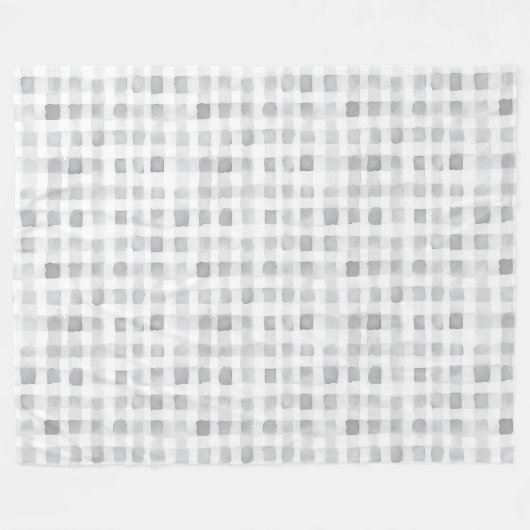 Grey White Plaid Stripes Fleece Deken (Voorkant (Horizontaal))