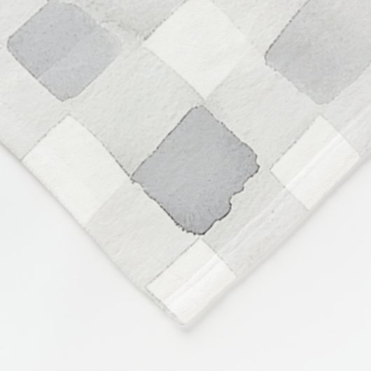 Grey White Plaid Stripes Fleece Deken (Hoek)