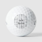 Grey White Plaid Stripes Golfballen (Voorkant)