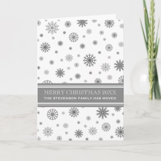 Grey White Snowflakes kerst We hebben een kaart ge (Voorkant)