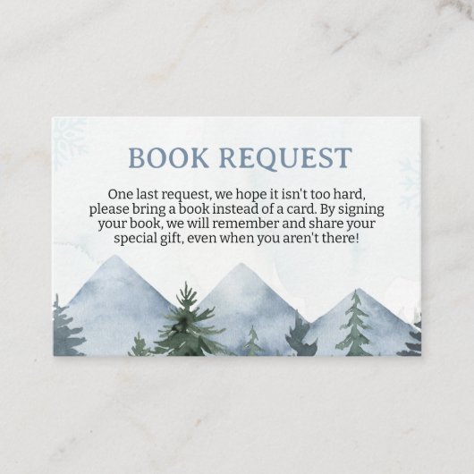 Grey Wilderness Baby Shower Book Request Insert Klantenkaartje (Voorkant)