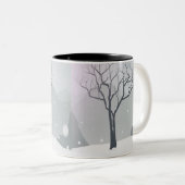 Grey Winter scene Tweekleurige Koffiemok (Voorkant rechts)