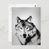 Grey Wolf Briefkaart (Voorkant / Achterkant)