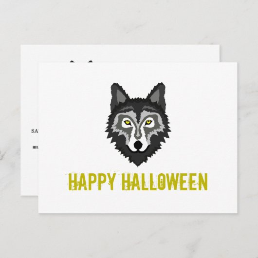 Grey Wolf, Carte postale Invitation de la fête d'H (Devant / Derrière)