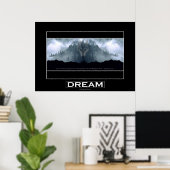 Grey Wolf DREAM Motivational Art Poster (Bureau à domicile)