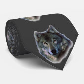Grey Wolf Eyes Freedom Leiderschap Stropdas (Opgerold)
