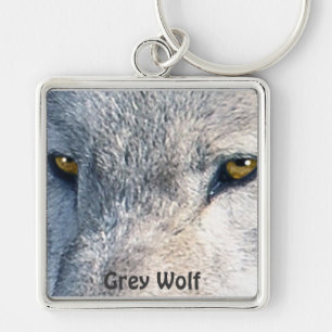 GREY WOLF EYES Wildlife Art Sleutelhanger