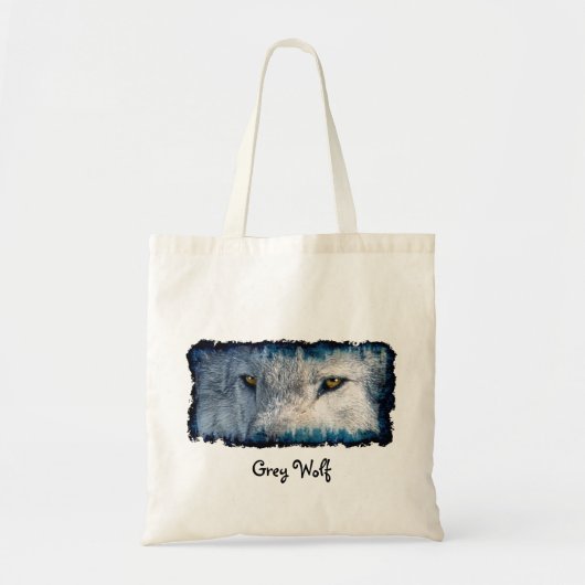 Grey Wolf Eyes Wildlife Canvas tas (Voorkant)