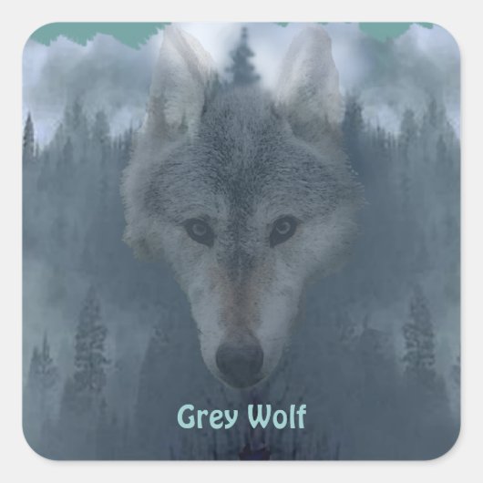 GREY WOLF & FOREST Wildlife Supporter Stickers (Voorkant)
