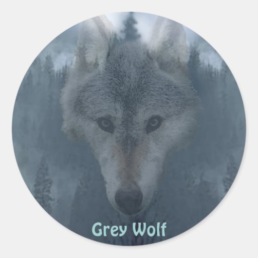 GREY WOLF & FOREST Wildlife Supporter Stickers (Voorkant)