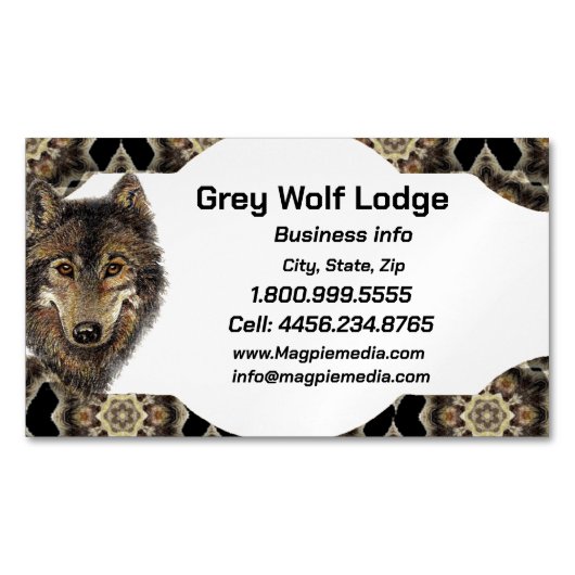 Grey Wolf Lodge Animal Wildlife Carte de visite d' (devant)