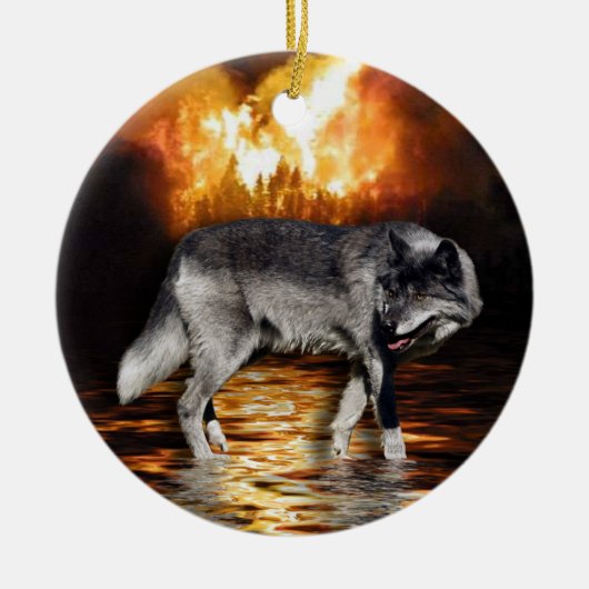 Grey Wolf Ornament (Voorkant)