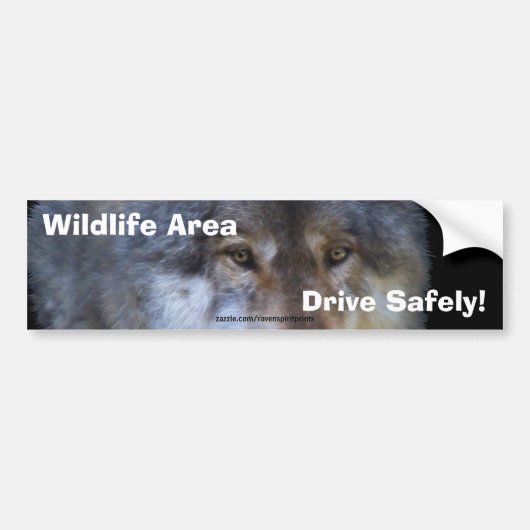 Grey Wolf Road Safety Bumpersticker (Voorkant)