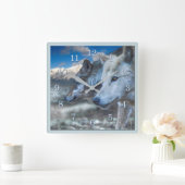 Grey Wolf SENTINEL WOLVES Vierkante Klok (Huis)