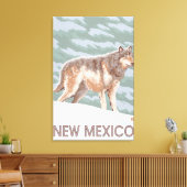 Grey Wolf StandingNew Mexico Canvas Afdruk (Insitu (Woonkamer))