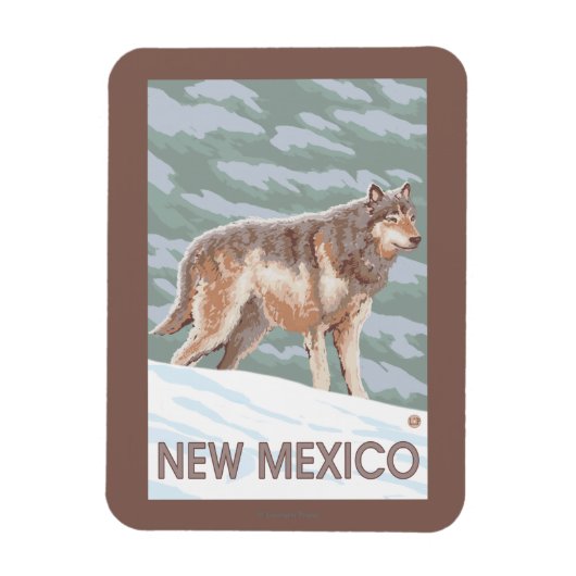 Grey Wolf StandingNew Mexico Magneet (Verticaal)