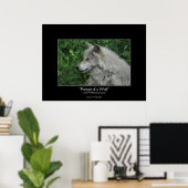 Grey Wolf Wildlife Foto Portret Poster (Thuiskantoor)