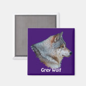 GREY WOLF Wildlife Magnet Collectie Magneet (Voorkant / Achterkant)