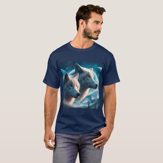 Grey Wolves Blauwe Mannen T-shirt (Voorkant volledig)