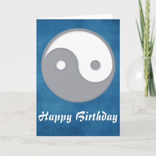 Grey Ying/Yang Bonne carte de voeux d'anniversaire (Devant)